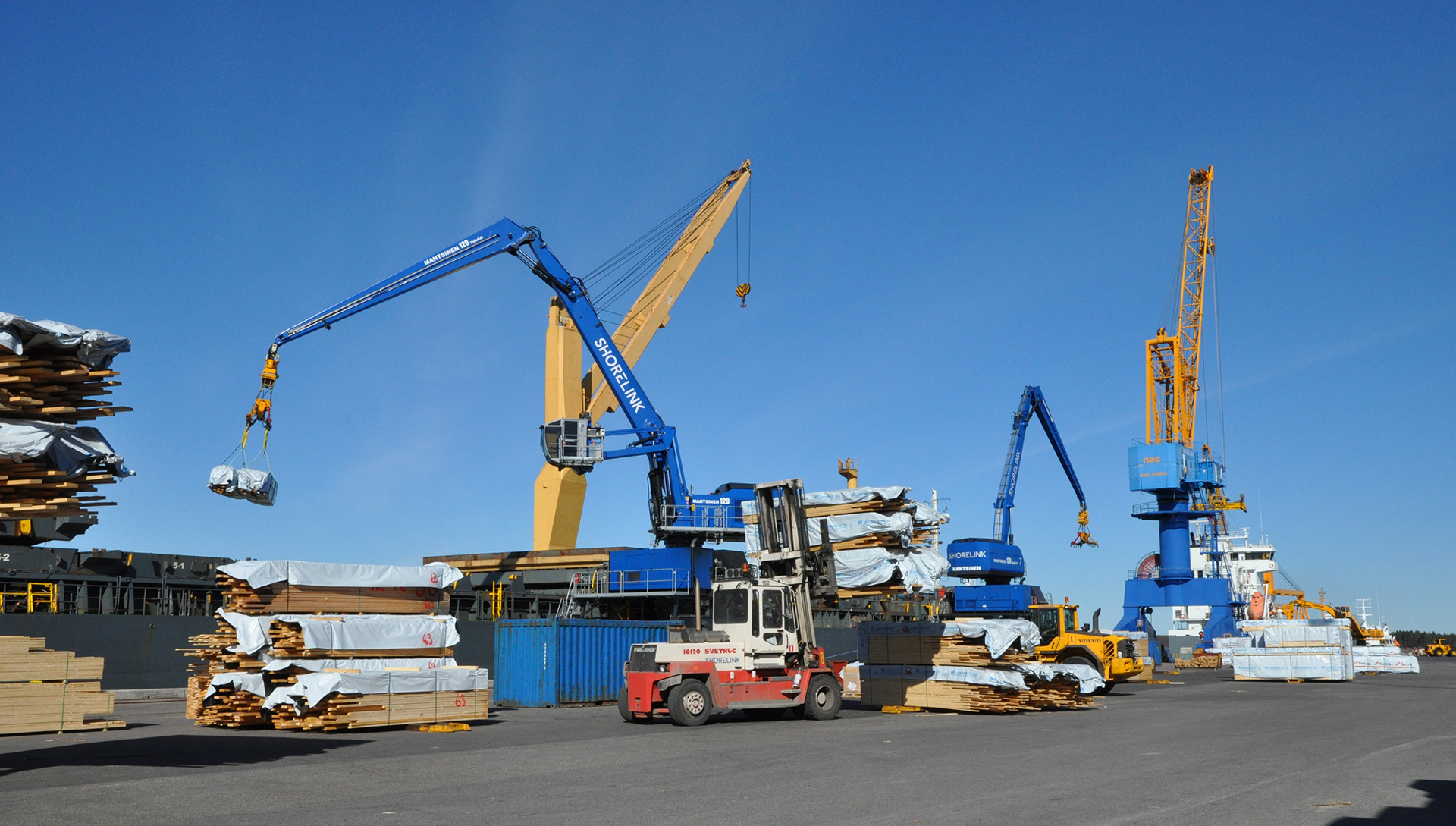 Electric Cranes Loading Sawn Timber